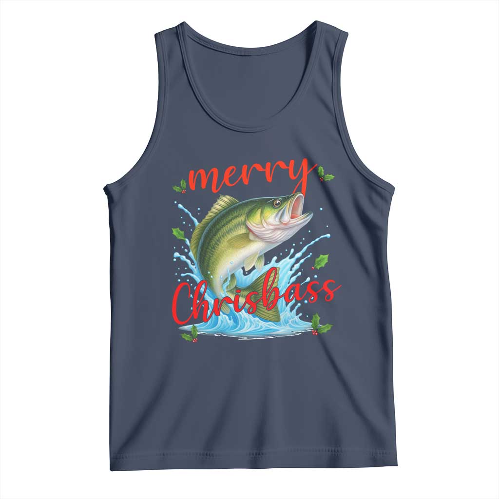 Bass Fish Christmas Tank Top Merry Chrisbass - Wonder Print Shop