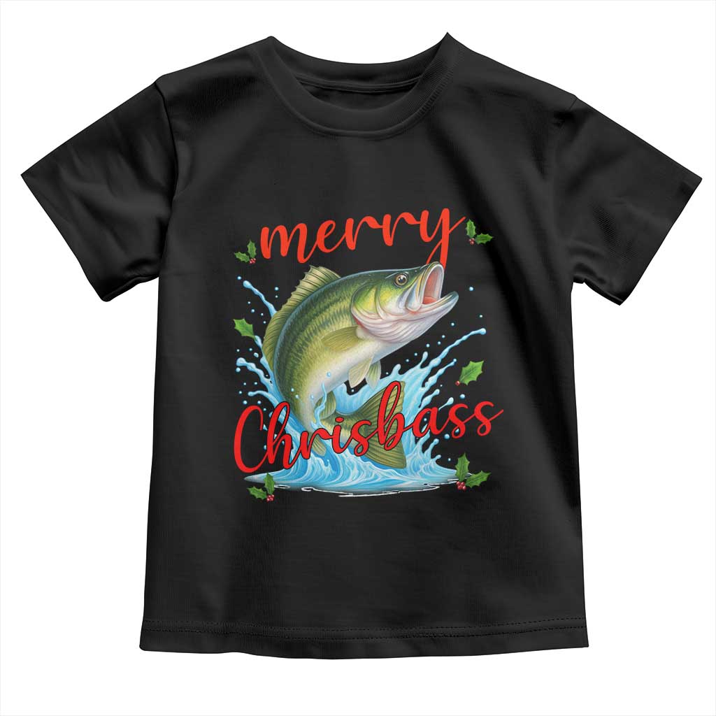 Bass Fish Christmas Toddler T Shirt Merry Chrisbass - Wonder Print Shop