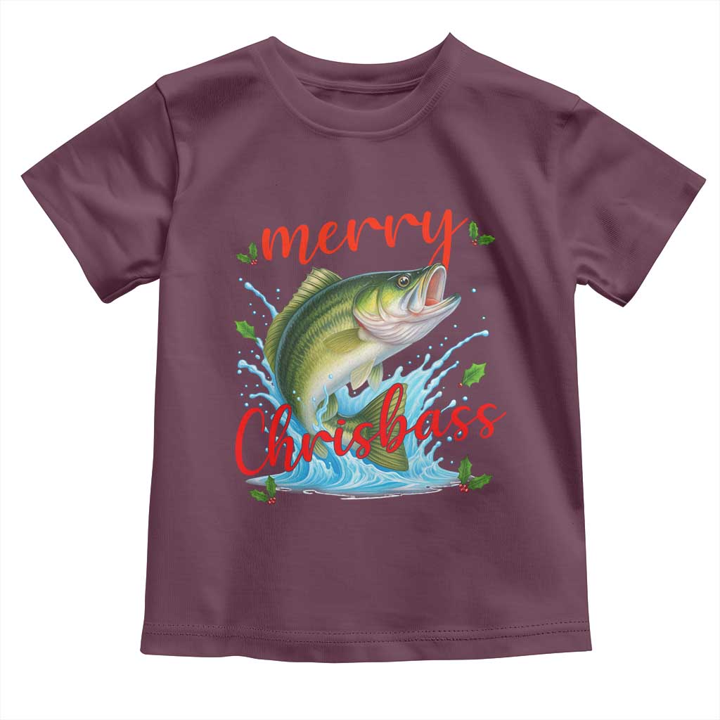Bass Fish Christmas Toddler T Shirt Merry Chrisbass - Wonder Print Shop