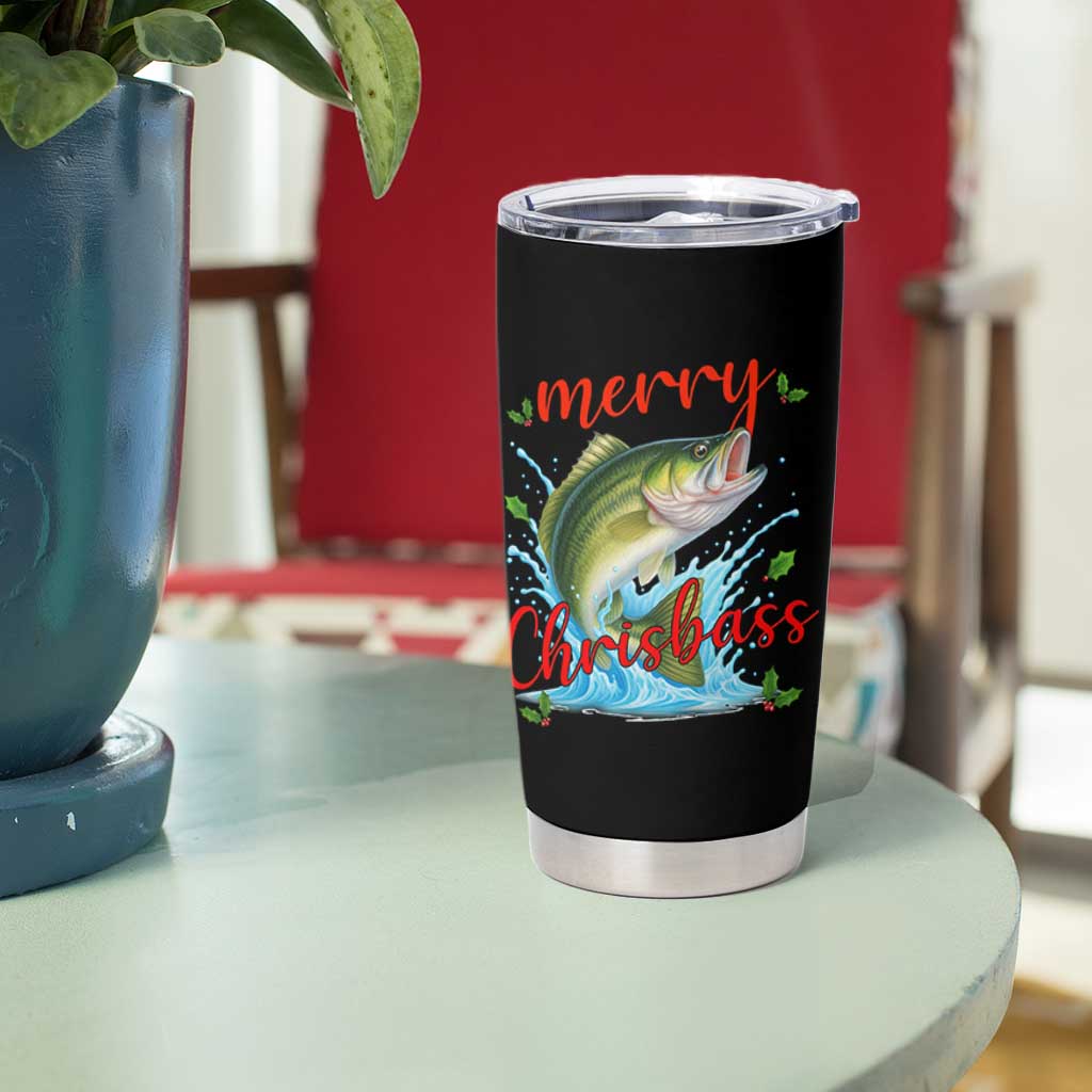 Bass Fish Christmas Tumbler Cup Merry Chrisbass - Wonder Print Shop
