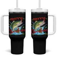Bass Fish Christmas Tumbler With Handle Merry Chrisbass - Wonder Print Shop
