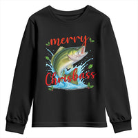 Bass Fish Christmas Youth Sweatshirt Merry Chrisbass - Wonder Print Shop