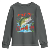 Bass Fish Christmas Youth Sweatshirt Merry Chrisbass - Wonder Print Shop
