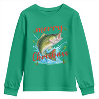 Bass Fish Christmas Youth Sweatshirt Merry Chrisbass - Wonder Print Shop