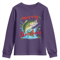 Bass Fish Christmas Youth Sweatshirt Merry Chrisbass - Wonder Print Shop