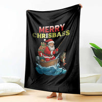 Santa Fishing Christmas Throw Blanket Funny Fisherman Merry Chrisbass Xmas - Wonder Print Shop