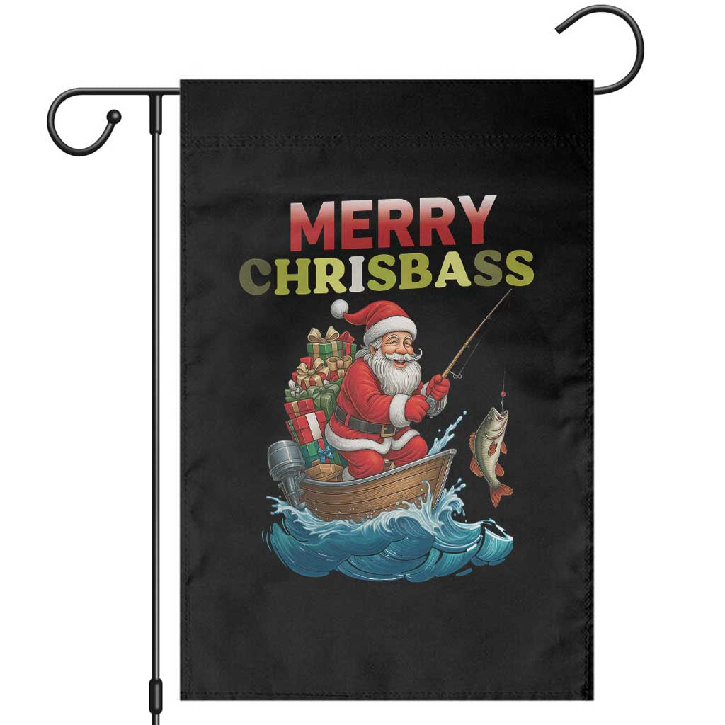 Santa Fishing Christmas Garden Flag Funny Fisherman Merry Chrisbass Xmas - Wonder Print Shop