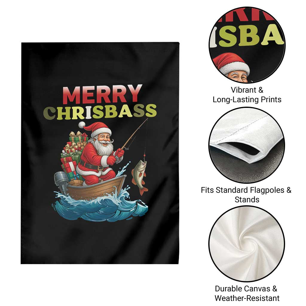 Santa Fishing Christmas Garden Flag Funny Fisherman Merry Chrisbass Xmas - Wonder Print Shop