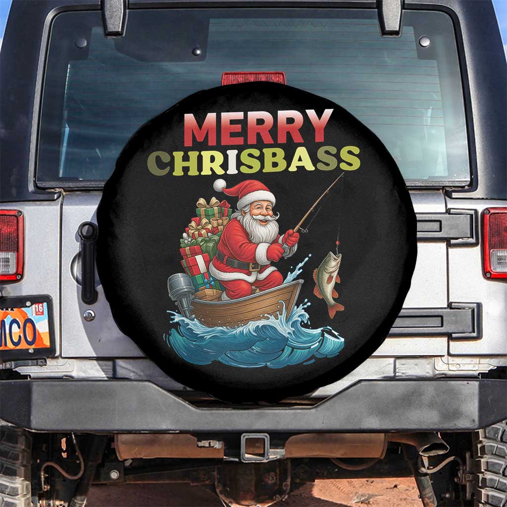 Santa Fishing Christmas Spare Tire Cover Funny Fisherman Merry Chrisbass Xmas - Wonder Print Shop