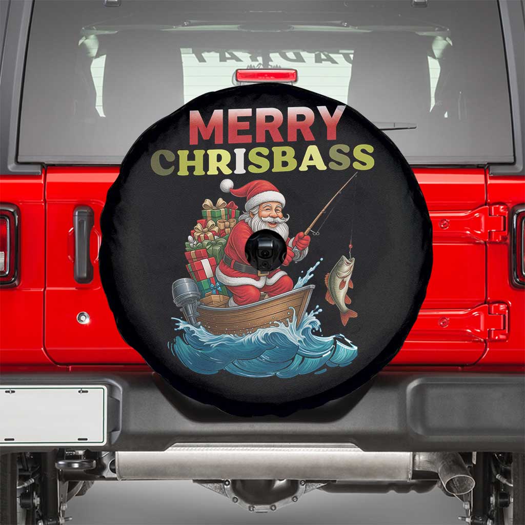 Santa Fishing Christmas Spare Tire Cover Funny Fisherman Merry Chrisbass Xmas - Wonder Print Shop