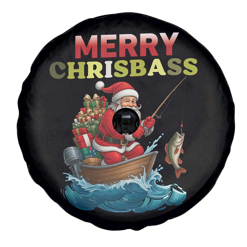 Santa Fishing Christmas Spare Tire Cover Funny Fisherman Merry Chrisbass Xmas - Wonder Print Shop