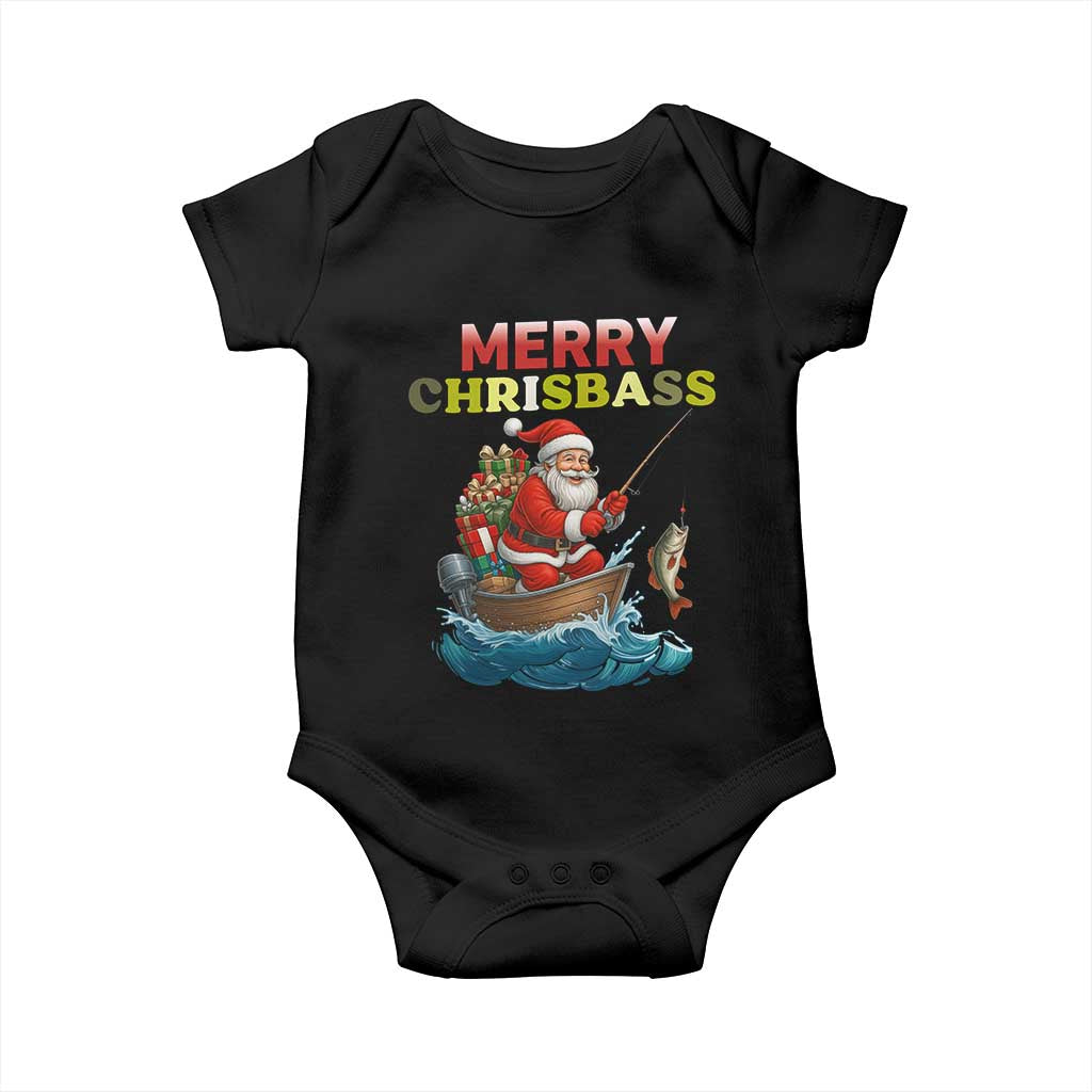 Santa Fishing Christmas Baby Onesie Funny Fisherman Merry Chrisbass Xmas - Wonder Print Shop