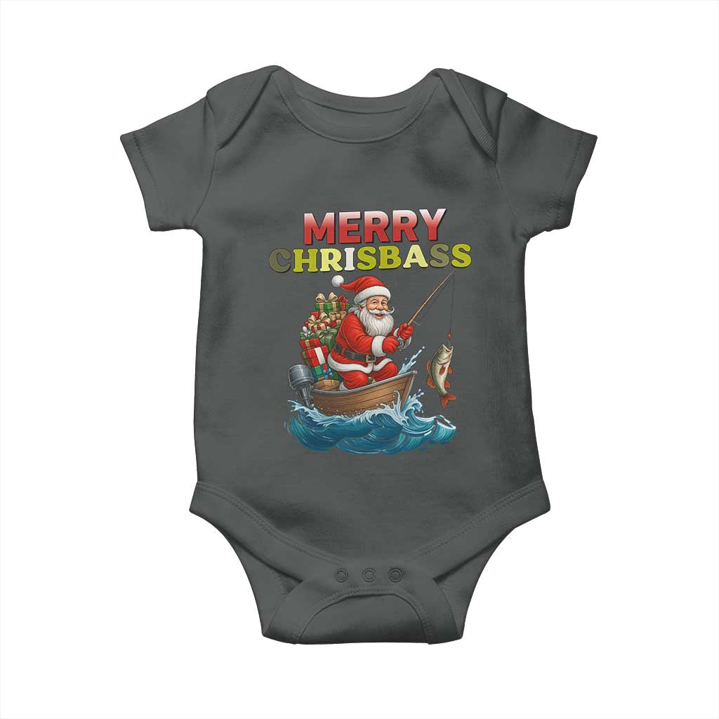 Santa Fishing Christmas Baby Onesie Funny Fisherman Merry Chrisbass Xmas - Wonder Print Shop