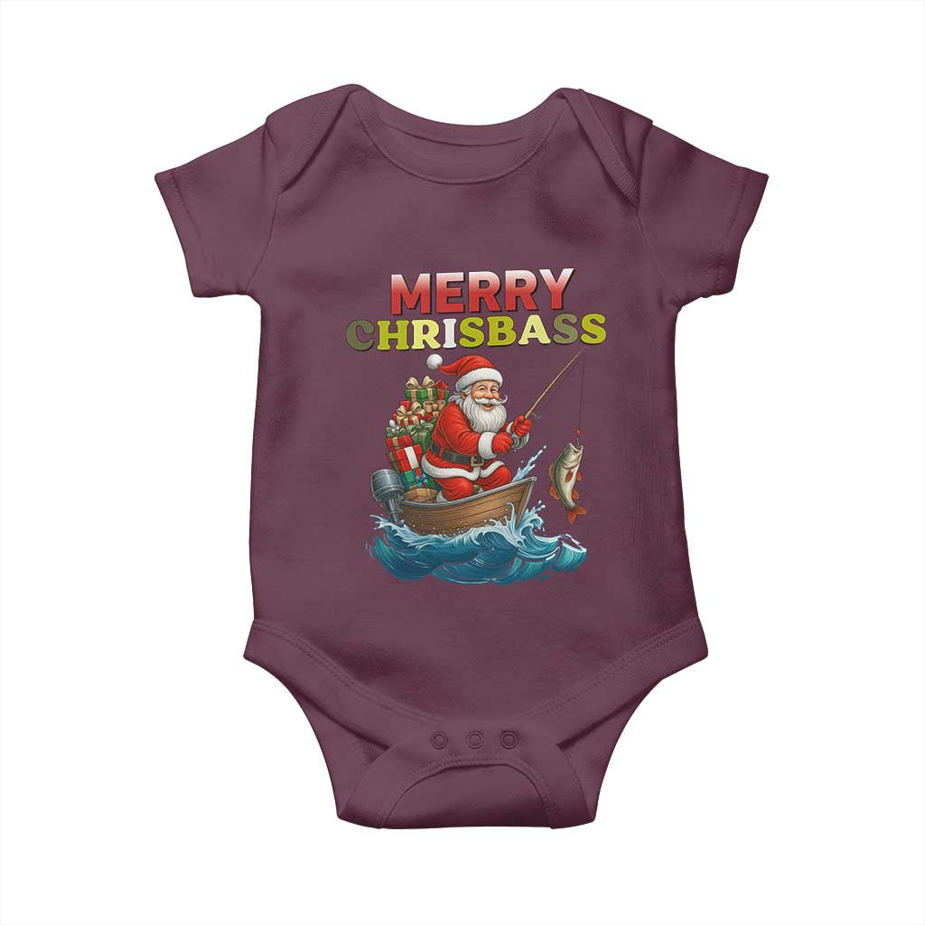 Santa Fishing Christmas Baby Onesie Funny Fisherman Merry Chrisbass Xmas - Wonder Print Shop