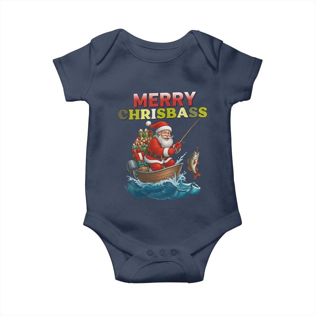 Santa Fishing Christmas Baby Onesie Funny Fisherman Merry Chrisbass Xmas - Wonder Print Shop