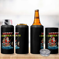 Santa Fishing Christmas 4 in 1 Can Cooler Tumbler Funny Fisherman Merry Chrisbass Xmas - Wonder Print Shop