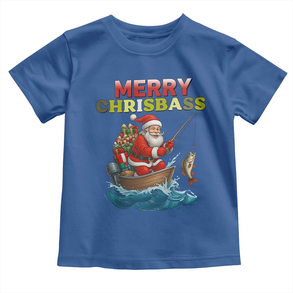 Santa Fishing Christmas Toddler T Shirt Funny Fisherman Merry Chrisbass Xmas - Wonder Print Shop