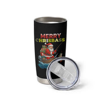 Santa Fishing Christmas Tumbler Cup Funny Fisherman Merry Chrisbass Xmas - Wonder Print Shop
