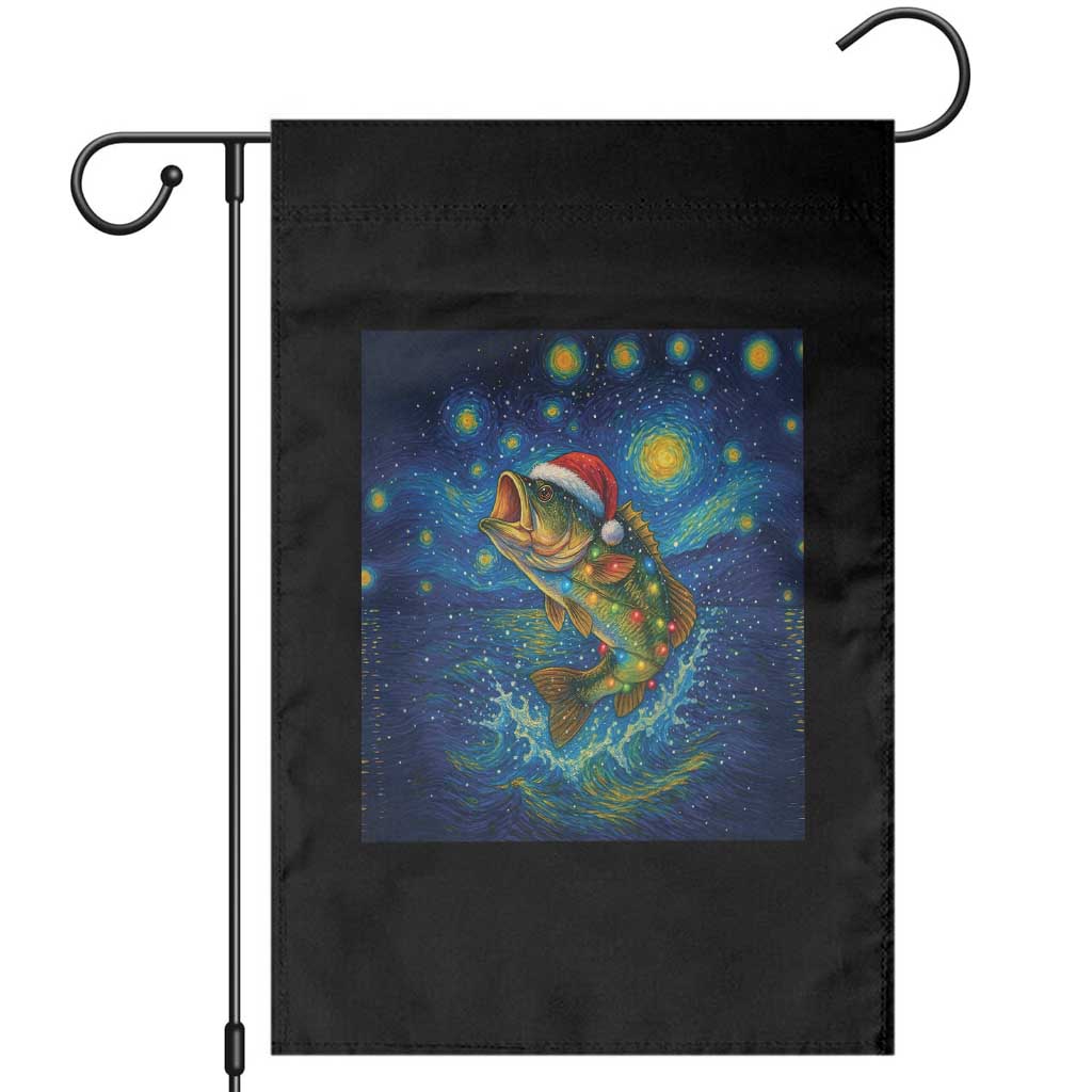 Bass Fish Christmas Garden Flag Starry Night Fishing Van Gogh - Wonder Print Shop