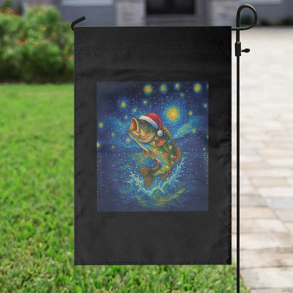 Bass Fish Christmas Garden Flag Starry Night Fishing Van Gogh - Wonder Print Shop