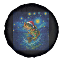 Bass Fish Christmas Spare Tire Cover Starry Night Fishing Van Gogh - Wonder Print Shop