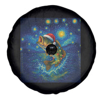 Bass Fish Christmas Spare Tire Cover Starry Night Fishing Van Gogh - Wonder Print Shop