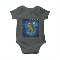 Bass Fish Christmas Baby Onesie Starry Night Fishing Van Gogh - Wonder Print Shop