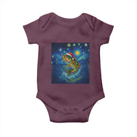 Bass Fish Christmas Baby Onesie Starry Night Fishing Van Gogh - Wonder Print Shop