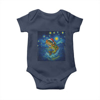Bass Fish Christmas Baby Onesie Starry Night Fishing Van Gogh - Wonder Print Shop
