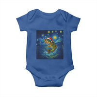 Bass Fish Christmas Baby Onesie Starry Night Fishing Van Gogh - Wonder Print Shop