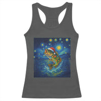 Bass Fish Christmas Racerback Tank Top Starry Night Fishing Van Gogh - Wonder Print Shop