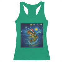 Bass Fish Christmas Racerback Tank Top Starry Night Fishing Van Gogh - Wonder Print Shop