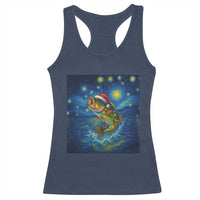 Bass Fish Christmas Racerback Tank Top Starry Night Fishing Van Gogh - Wonder Print Shop