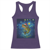 Bass Fish Christmas Racerback Tank Top Starry Night Fishing Van Gogh - Wonder Print Shop