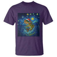 Bass Fish Christmas T Shirt Starry Night Fishing Van Gogh - Wonder Print Shop