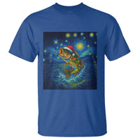 Bass Fish Christmas T Shirt Starry Night Fishing Van Gogh - Wonder Print Shop