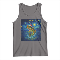 Bass Fish Christmas Tank Top Starry Night Fishing Van Gogh - Wonder Print Shop