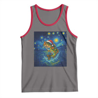 Bass Fish Christmas Tank Top Starry Night Fishing Van Gogh - Wonder Print Shop
