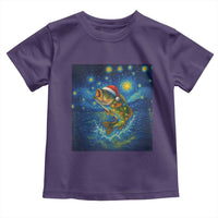 Bass Fish Christmas Toddler T Shirt Starry Night Fishing Van Gogh - Wonder Print Shop