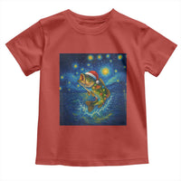 Bass Fish Christmas Toddler T Shirt Starry Night Fishing Van Gogh - Wonder Print Shop
