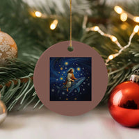 Jesus Christian Ceramic Ornament Stary Night Van Gogh Xmas - Wonder Print Shop