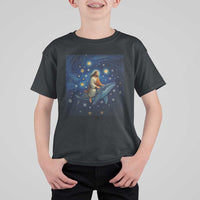 Jesus Christian T Shirt For Kid Stary Night Van Gogh Christmas - Wonder Print Shop