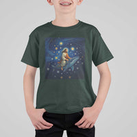 Jesus Christian T Shirt For Kid Stary Night Van Gogh Christmas - Wonder Print Shop