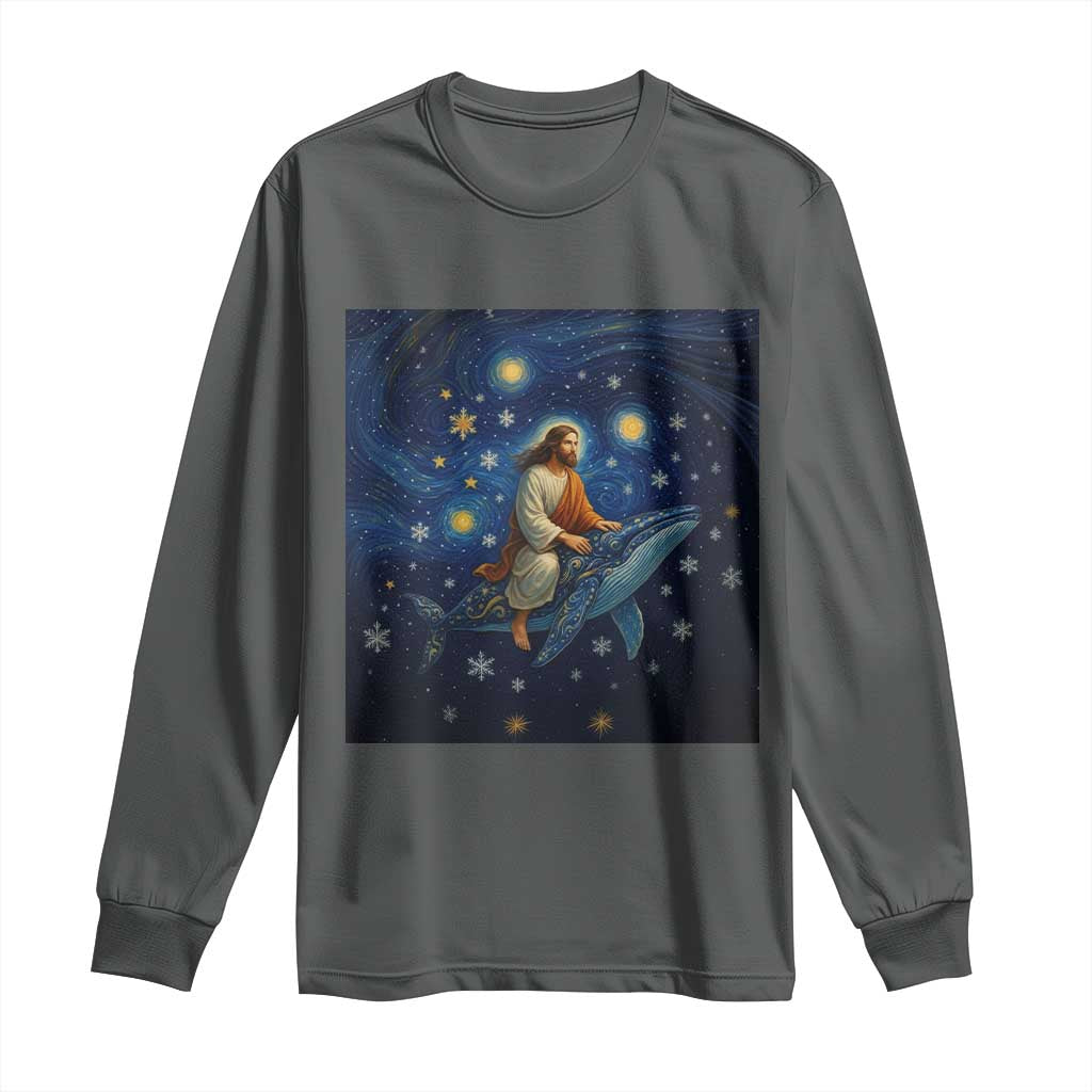 Jesus Christian Long Sleeve Shirt Stary Night Van Gogh Christmas - Wonder Print Shop