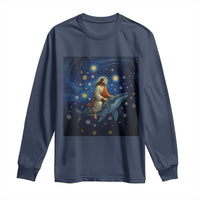 Jesus Christian Long Sleeve Shirt Stary Night Van Gogh Christmas - Wonder Print Shop