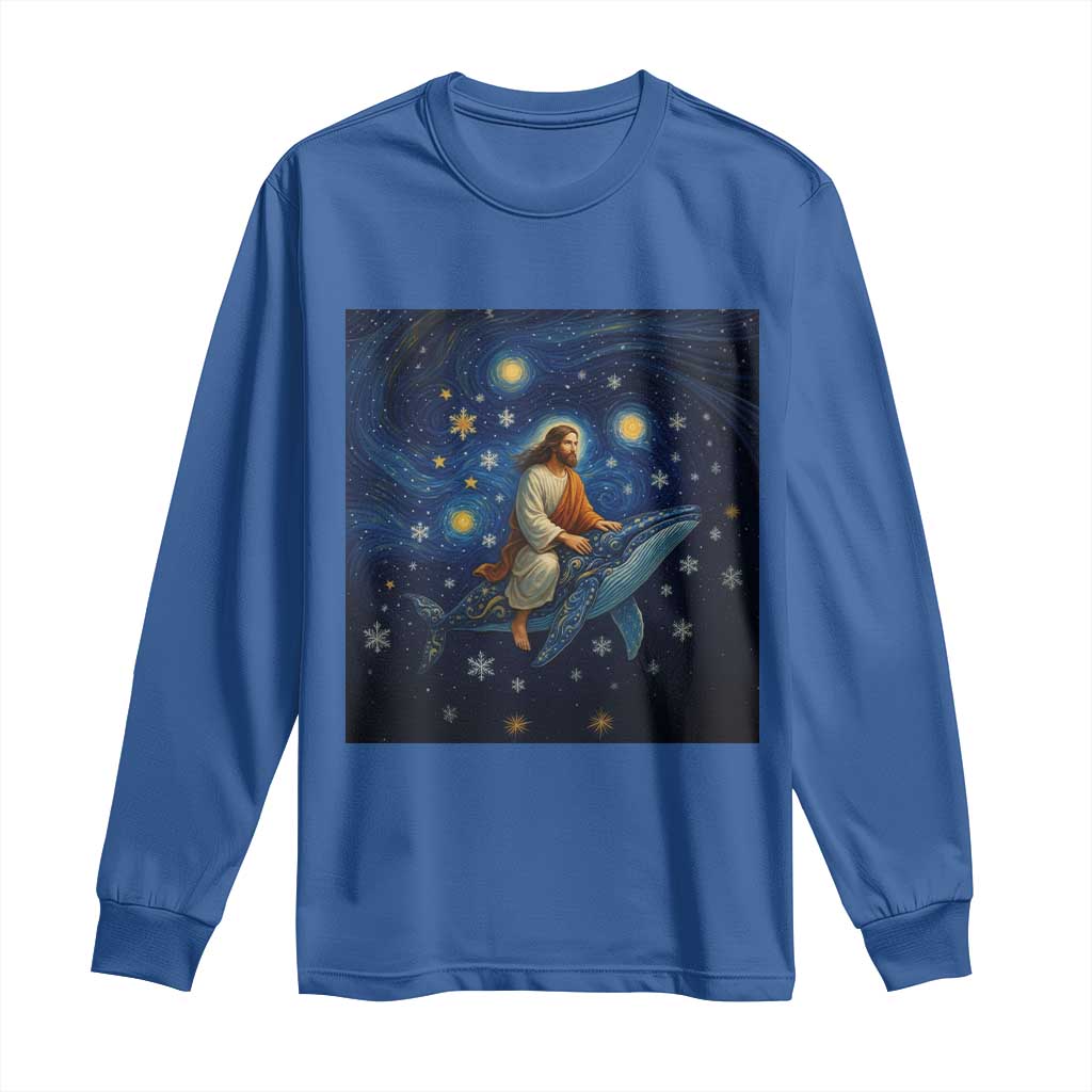 Jesus Christian Long Sleeve Shirt Stary Night Van Gogh Christmas - Wonder Print Shop