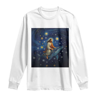Jesus Christian Long Sleeve Shirt Stary Night Van Gogh Christmas - Wonder Print Shop