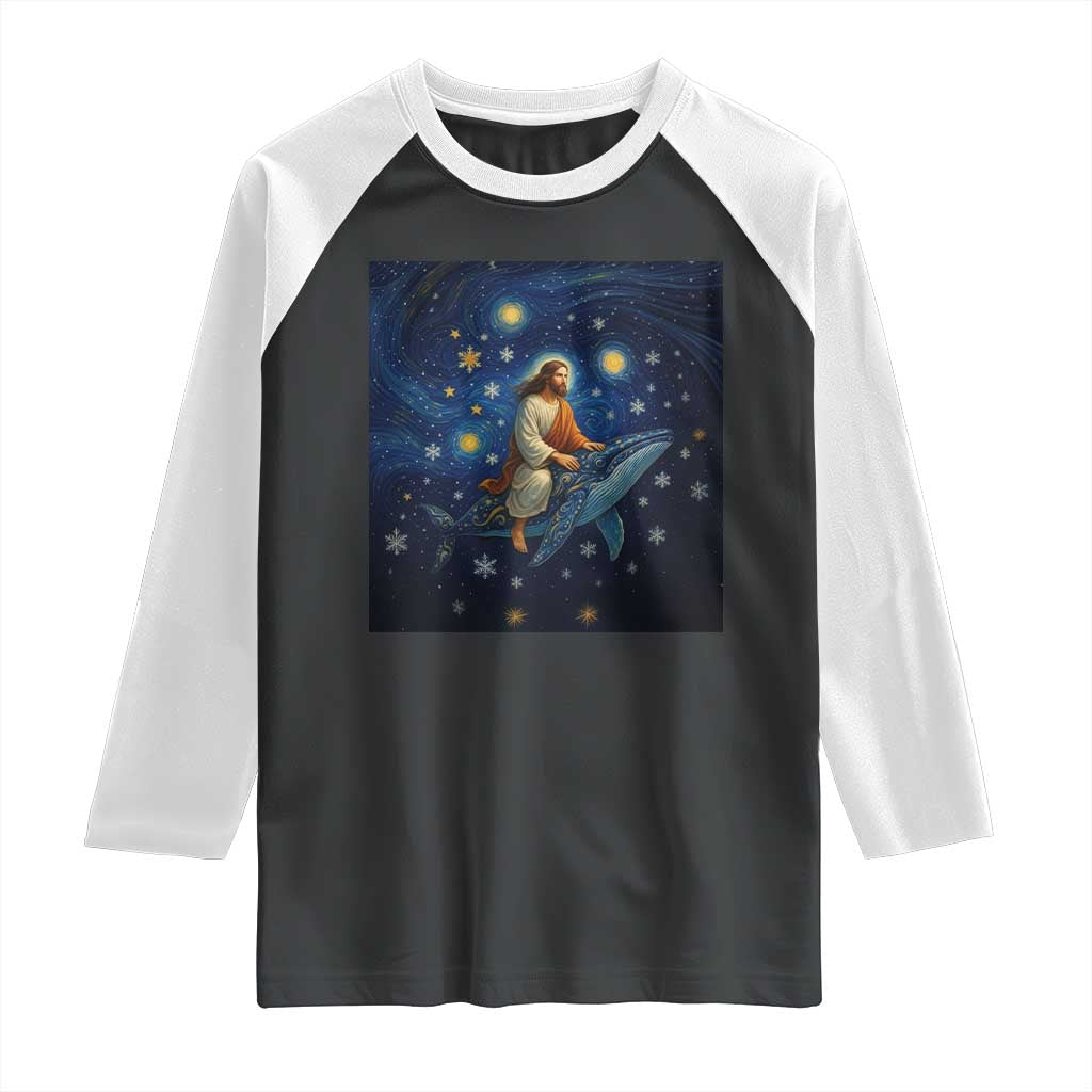 Jesus Christian Raglan Shirt Stary Night Van Gogh Christmas - Wonder Print Shop