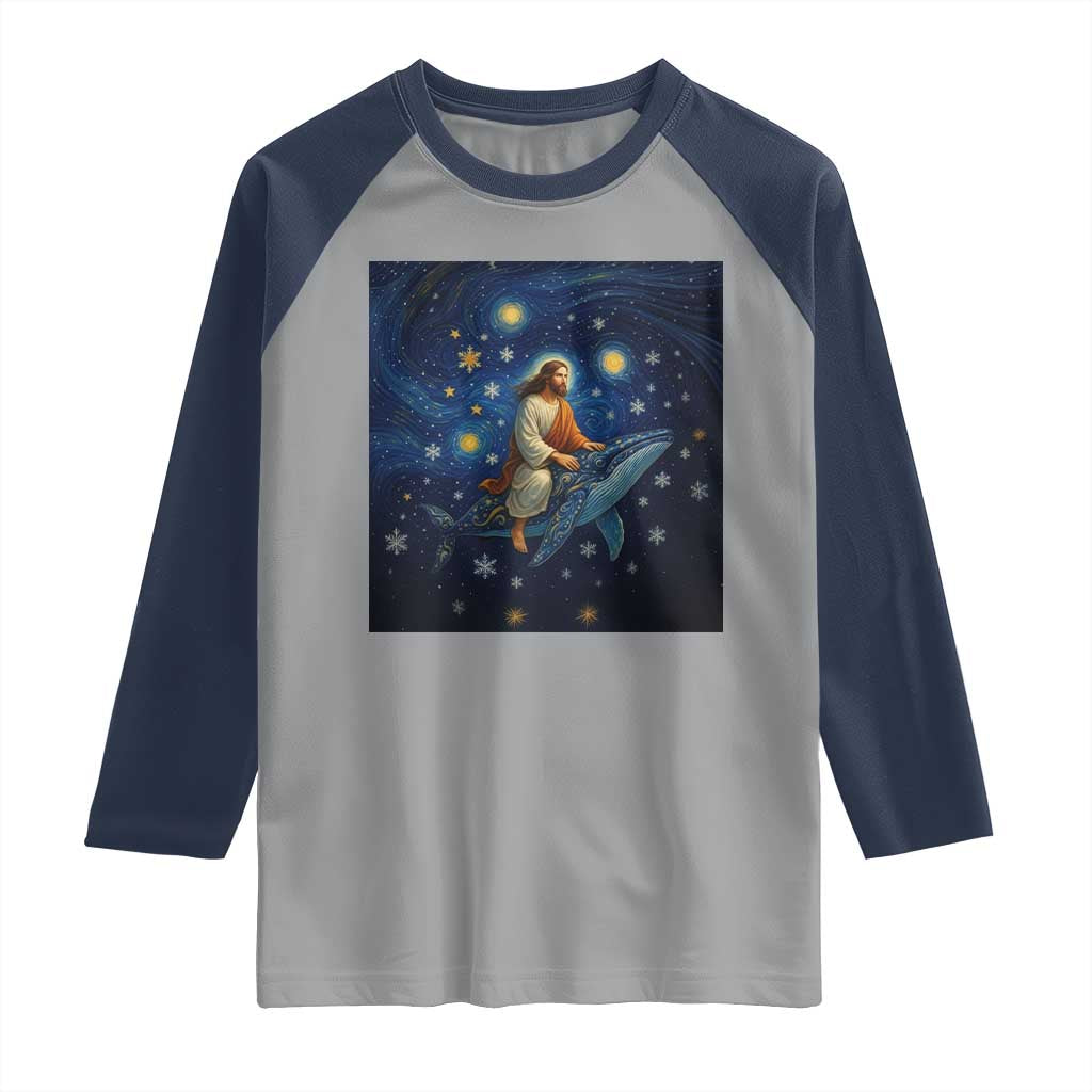 Jesus Christian Raglan Shirt Stary Night Van Gogh Christmas - Wonder Print Shop