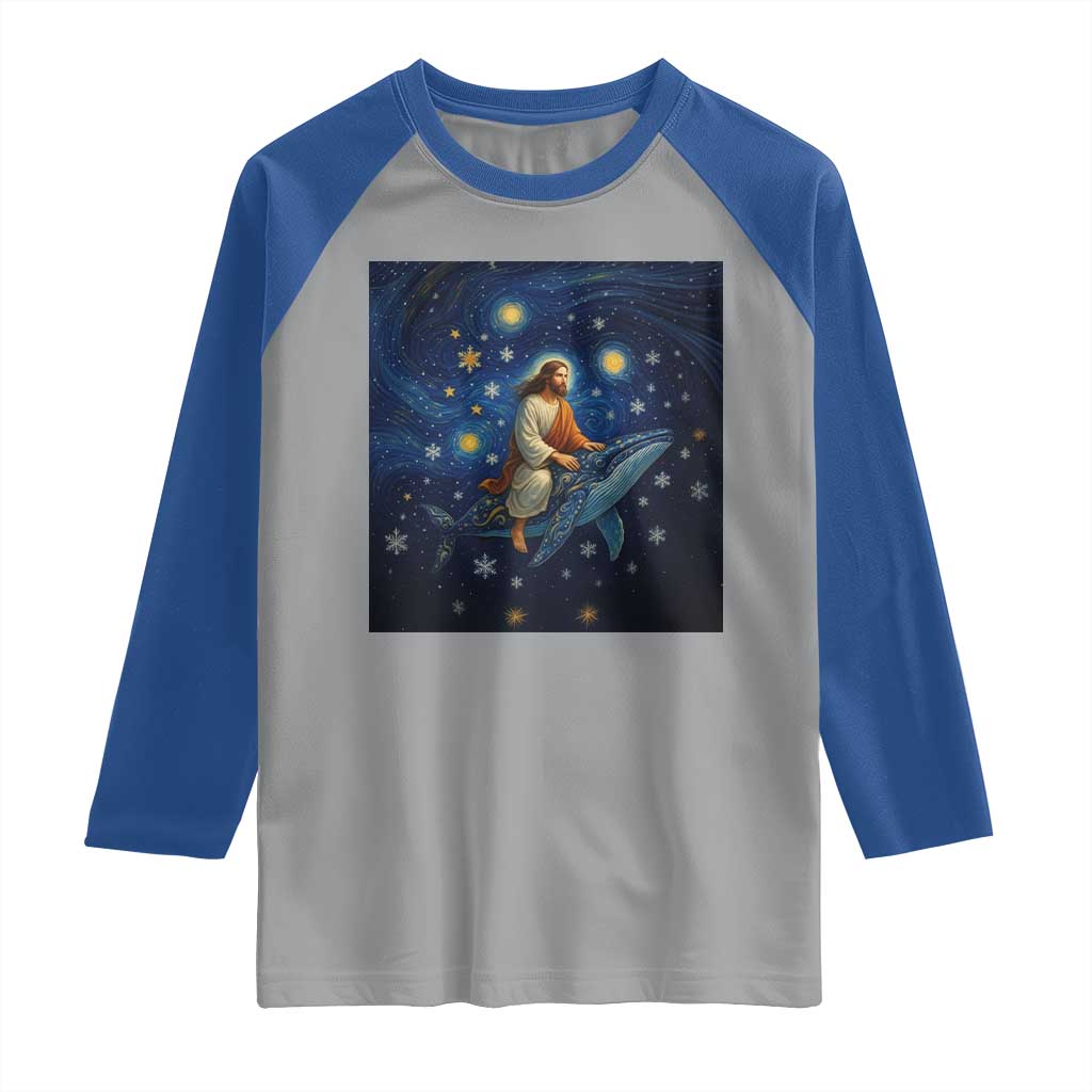 Jesus Christian Raglan Shirt Stary Night Van Gogh Christmas - Wonder Print Shop